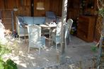 4 Brocante rieten stoelen Loom, Ophalen, Gebruikt, Overige kleuren, Loom brocante