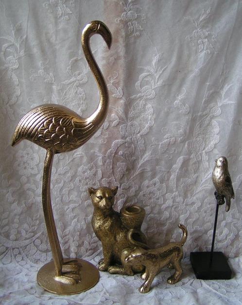 4 o.a. metalen beelden van dieren nr HH 150, Antiek en Kunst, Curiosa en Brocante, Verzenden
