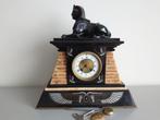 Art Deco pendule - marmer met bronzen Sfinx., Ophalen