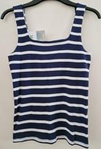 Dames stretch rib top donkerblauw/wit maat M (NIEUW) b, Maat 38/40 (M), Blauw, Nieuw, Ophalen of Verzenden