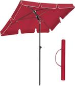 Rode Rechthoekige Parasol met Tas - 200x125cm, Verstelbaar, Nieuw, Ophalen of Verzenden, 1 tot 2 meter