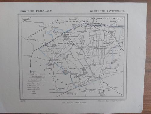 5 / Dantumadeel Dokkum Rinsumageest van J. Kuyper uit 1865, Antiek en Kunst, Kunst | Litho's en Zeefdrukken, Ophalen of Verzenden