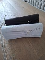 Vintage avondtas - zwart en lichtblauw met strap, Sieraden, Tassen en Uiterlijk, Tassen | Damestassen, Ophalen of Verzenden, Zo goed als nieuw