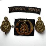 Set emblemen Technische Troepen | Baret, kraag en mouw, Verzamelen, Ophalen, Landmacht, Nederland, Embleem of Badge