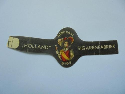Oude sigarenband ADMIRAAL 6162 Holland Sigarenfabriek, Verzamelen, Rookartikelen, Aanstekers en Luciferdoosjes, Gebruikt, Sigarenbandjes