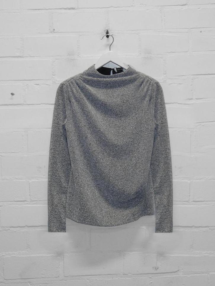 Aaiko - Prachtige zilveren top maat XL & XXL Nieuw €80, Kleding | Dames, Tops, Nieuw, Maat 46/48 (XL) of groter, Grijs, Lange mouw