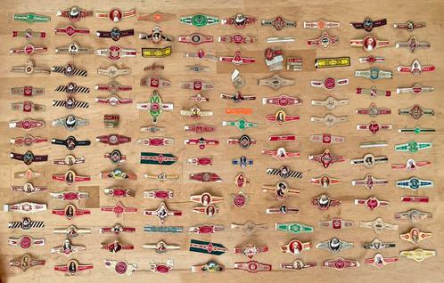 Circa 150 Nederlandse sigarenbandjes 50/60-er jaren, Verzamelen, Rookartikelen, Aanstekers en Luciferdoosjes, Gebruikt, Sigarenbandjes