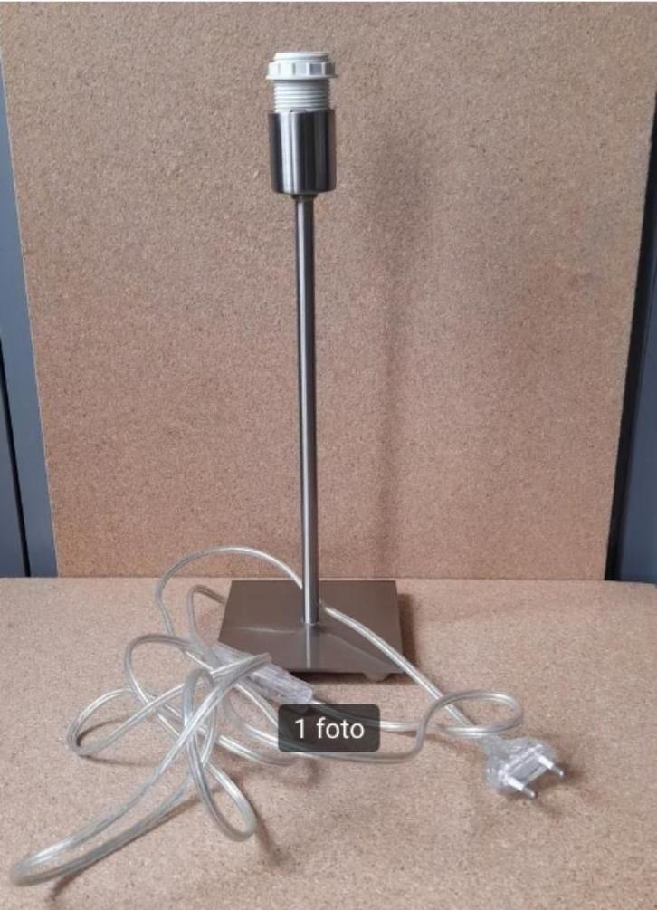 RVS Tafellamp Geborsteld Roestvrij Staal, Huis en Inrichting, Lampen | Tafellampen, Zo goed als nieuw, Minder dan 50 cm, Metaal