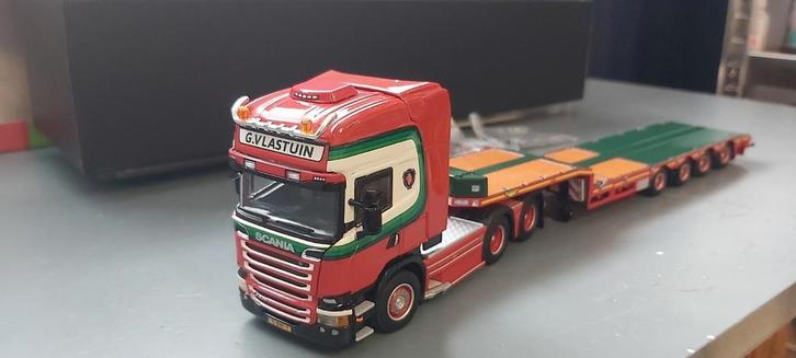 Scania streamline topline 6x4 met semi dieplader g.vlastuin, Hobby en Vrije tijd, Modelauto's | 1:50, Nieuw, Bus of Vrachtwagen