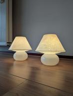 🟢 2x Glashütte Limburg Mushroom Tafellampen (1970's), Ophalen, Spaceage, Minder dan 50 cm, Glas