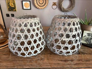 2 mooie grote rotan lampenkappen voor hanglamp ZGAN beschikbaar voor biedingen