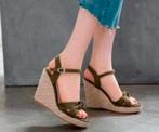 Mooie sandalen met sleehak, tm 39, Ophalen of Verzenden, Nieuw, Overige kleuren, Sandalen of Muiltjes