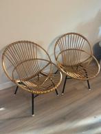 Vintage rotan fauteuils jaren ’60 – set van 2, Antiek en Kunst, Ophalen of Verzenden