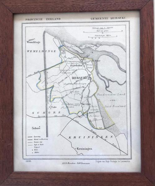 Zeeuwse Gemeentekaartjes origineel Jacob Kuyper., Boeken, Atlassen en Landkaarten, Gelezen, Landkaart, Nederland, 1800 tot 2000