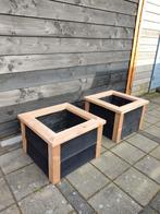 Plant/bloembakken douglas Zweeds rabat zwart. 60x60x40 lxbxh, Nieuw, Tuin, Hout, 30 tot 60 cm