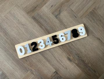 Nieuw: zwart wit grijs Jollein cijfer puzzel puzze peuter  beschikbaar voor biedingen