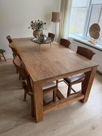 Teakhouten eethoek 6 persoons, Huis en Inrichting, Ophalen, Gebruikt, Teakhout, 200 cm of meer