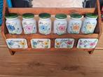 Brocant kruidenrek met potjes, Antiek en Kunst, Curiosa en Brocante, Ophalen of Verzenden