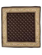 Vintage designer foulard, shawl, bruin/beige/zilver, Kleding | Dames, Vintage Designer, Sjaal, Zo goed als nieuw, Verzenden
