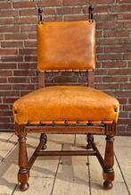 Antieke Eikenhouten Stoel met Lederen Bekleding, Antiek en Kunst, Ophalen