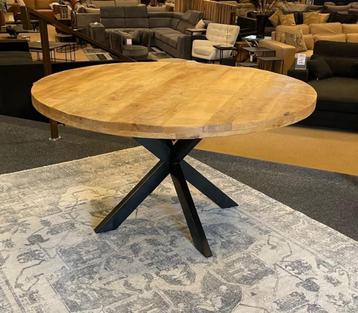 Eettafel rond 110/120/130/140/150 met spinpoot €299,-