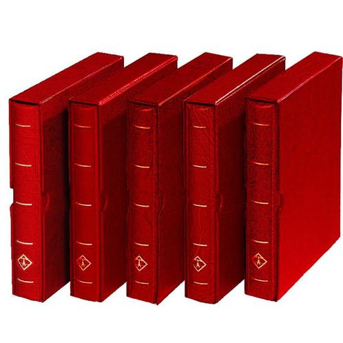 Leuchtturm Optima F Rood, 4 ringsband incl. Cassette, Postzegels en Munten, Postzegels | Toebehoren, Verzamelalbum, Ophalen of Verzenden