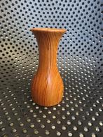 Zebrano gestreept hard houten vaasje, vintage, retro, 1970, Verzenden, Huis en Inrichting