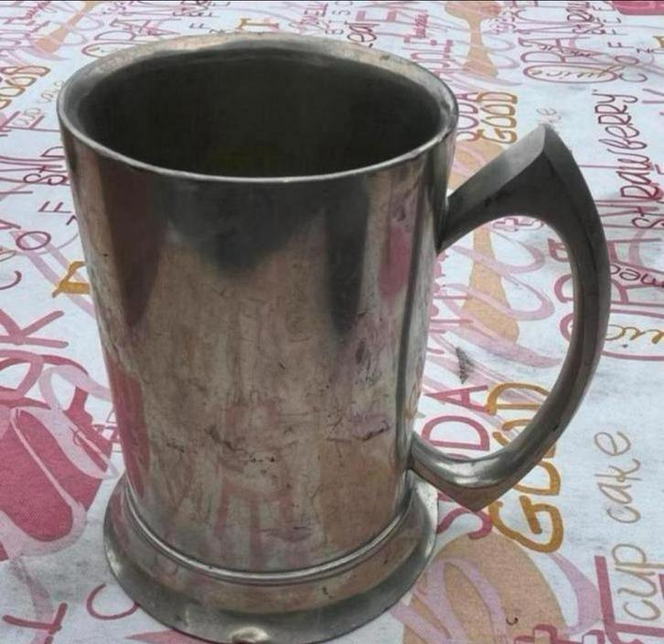 Tinnen Vintage Bierpul Made in Indonesië gemerkt /Potje Tin, Antiek en Kunst, Antiek | Tin, Ophalen of Verzenden