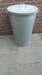 Zinken Vuilnisbak vuilnisemmer zink ijzer Deksel, Ophalen, Zo goed als nieuw