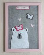 Leuke fotolijst met vilt diertjes. Eef ijsbeer. Handmade., Verzenden, Nieuw, Wanddecoratie