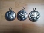3 antiek tinnen puddingvormen/schilderijtjes, Antiek en Kunst, Antiek | Tin, Ophalen of Verzenden