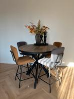 Henders & Hazel bartafel met 4 barstoelen, Huis en Inrichting, Ophalen, Zo goed als nieuw, Metaal, Vier personen