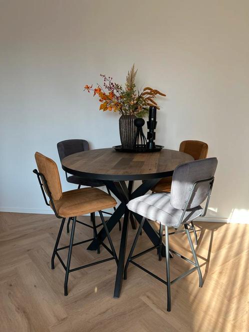 Henders & Hazel bartafel met 4 barstoelen, Huis en Inrichting, Tafels | Eettafels, Zo goed als nieuw, 100 tot 150 cm, 100 tot 150 cm