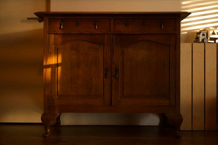 Authentieke houten kast met lades en deuren, Antiek en Kunst, Antiek | Meubels | Kasten, Ophalen