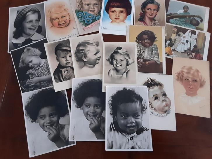 17x vintage ansichtkaarten portretten, Verzamelen, Ansichtkaarten | Themakaarten, 1940 tot 1960, Ophalen of Verzenden