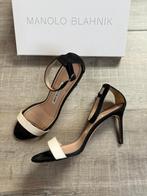 Manolo Blahnik sandalen pumps maat 38,5 zwart beige hak, Ophalen of Verzenden, Gedragen, Zwart