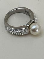 Schitterende ring met parel, Sieraden, Tassen en Uiterlijk, Ringen, Ophalen of Verzenden, Dame, Met parel, Zilver