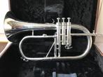Bugel Courtois verzilverd, Muziek en Instrumenten, Ophalen of Verzenden, Bes-trompet, Zo goed als nieuw