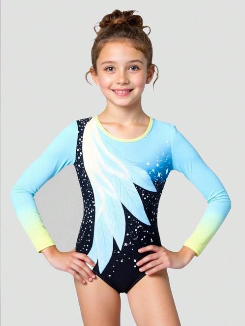 Turnpakje zwart blauw groen 128 134 140 146 152 turnen, Sport en Fitness, Turnen, Nieuw, Turnpak(je), Blauw, Ophalen of Verzenden