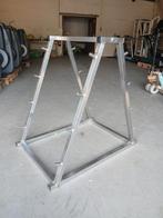 RVS stangenrek voor 8 halters, Ophalen, Gebruikt