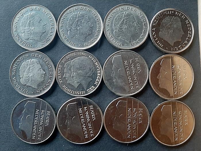 12 Nikkelen Rijksdaalders, Postzegels en Munten, Munten | Nederland, 2½ gulden, Koningin Juliana, Verzenden
