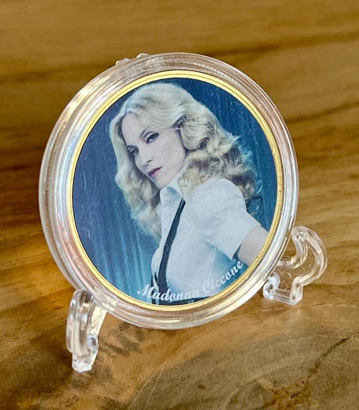 Madonna 24kt goud vergulde herdenkingsmunt +standaard (5, Verzamelen, Muziek, Artiesten en Beroemdheden, Nieuw, Overige typen