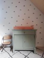 Vintage dressoir olijfgroen / massief hout / Empire commode, Ophalen of Verzenden, 50 tot 75 cm