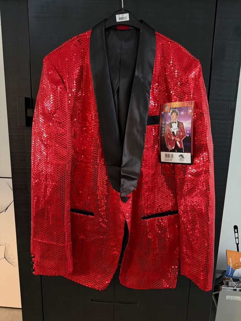Nieuwe Heren Carnavals Colbert - Sequinis Maten 54/58, Carnaval, Ophalen of Verzenden, Kleding, Maat 56/58 (XL)