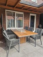 Lifestyle vuurtafel met 6 stoelen, Ophalen of Verzenden, Zo goed als nieuw, Teakhout