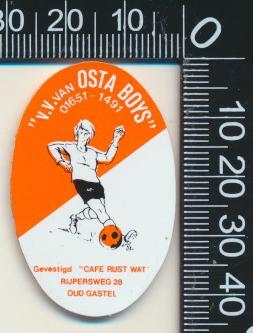 Sticker: VV Van Osta Boys - Cafe Rust Wat - Oud Gastel, Verzamelen, Stickers, Zo goed als nieuw, Sport, Ophalen of Verzenden