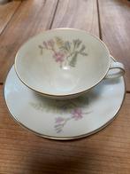 12 Hutschenreuther kop en schotels met pastel bloemmotief, Ophalen of Verzenden