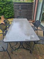 Prachtige Belgische hardstenen tuintafel 200x80, Tuin en Terras, Tuintafels, Ophalen, Gebruikt, Rechthoekig, Overige materialen