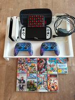 Nintendo Switch OLED Wit, Switch OLED, Met games, Met 2 controllers, Ophalen of Verzenden
