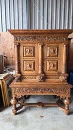 Antieke Hollands Kollomkast met Snijwerk, Ophalen of Verzenden